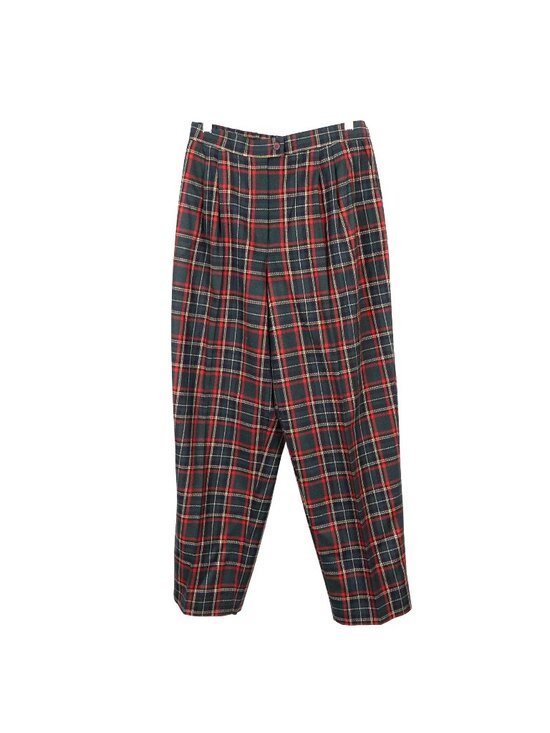 Koret Pants - Koret VTG Plaid Tartan Pleated Pants 12 Womens Red Green Wool Blend High Waist